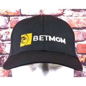 Betmgm Team Issued Adjustable Black Baseball Cap W/ RCR Logo & Breathable Perfor